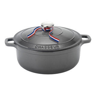 Chasseur French Enameled Cast Iron 7 Wok with Glass Lid - Red