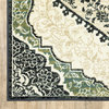 Elias Overscale Medallion Ivory and Navy Area Rug, 6'7"x9'2"