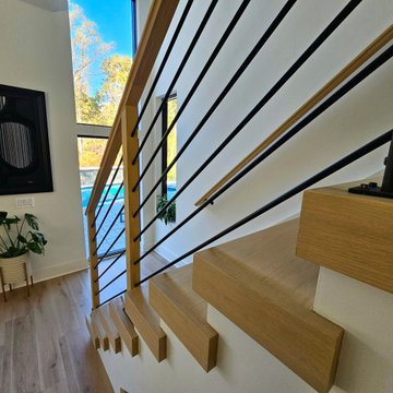 Project #111 | Open-Riser Staircase with Glass Panel Detail
