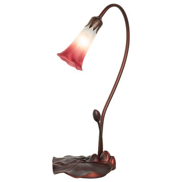 16 High Pink/White Pond Lily Accent Lamp