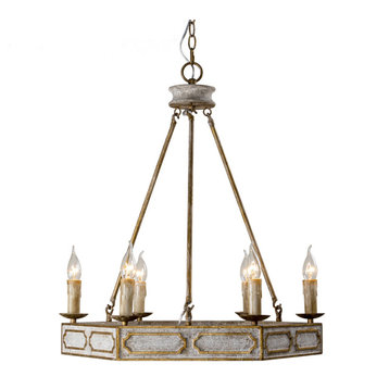 26 in. Antique Chandelier With 6 Light