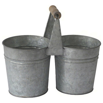 Galvanized Metal Double Pot