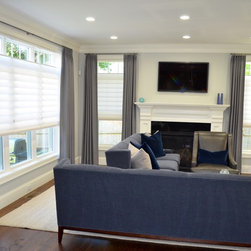 Custom Pleated Panels with Shades - Window Treatments