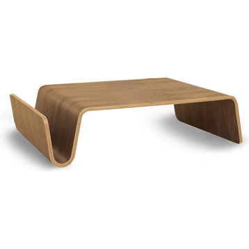 Low Bent Wood Coffee Table, Modern Scando Table, Walnut