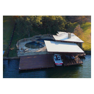 Lake LBJ Pool, Cabana & Boat House - Contemporary - Pool - Austin ...