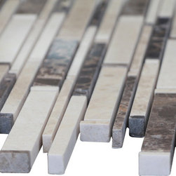Brown and Beige Matte Random Brick Pattern Marble Stone Tiles - Home Accessories & Decor