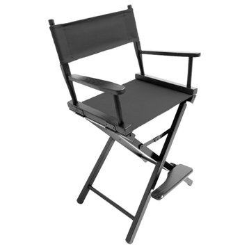 Gold Medal 24" Black Contemporary Director's Chair, Graphite