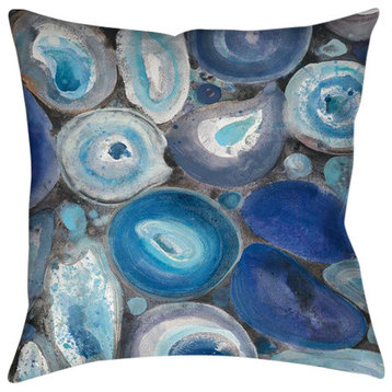 Laural Home Blue Geode Decorative Pillow, 18"x18"