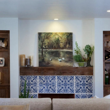Light Blue & white shaker cabinets