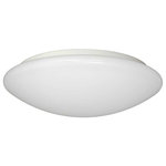 Jesco Lighting - Envisage 14.81" 23W 4000K 1-LED Dome Medium F White White Acrylic Glass - The CM406 series is the next generation of residential and commercial fixtures incorporating JESCO's exclusive Driverless AC LEDtechnology. Operating directly off of AC voltage, no secondary LED driver is required. The round, impact resistant, acrylic lens is availablein either 11-Inch or 14-Inch dimensions. The 11-Inch fixture incorporates a 15W LED module which emits 1150 lumens from the fixture providing a similarlumen output to a 75W incandescent lamp. The 14-Inch uses a 23W LED module emitting 1600 lumens from the fixture which exceeds the lightoutput of a 100W incandescent lamp. Both fixtures can be dimmed by most standard incandescent, electronic or magnetic low voltage, andCFL/LED dimmers. Operating at 277 can be accomplished with an additional transformer.Fixture provides superior thermal management for true 50,000 hours of operation with 70% lumen maintenanceDimmable 10-100% with most leading or trailing edge incandescent or low voltage dimmersPatent pending inrush current