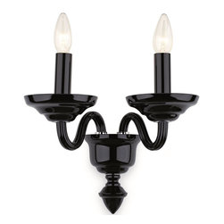 Inviting Home Inc. - Black Crystal Glass Sconce - Wall Sconces