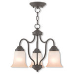 Livex Lighting Lights - Karysa Convertible Dinette Chandelier, Bronze - Possessing an unflinching transitional visage, the Karysa collection enhances the beauty of any room by giving it a touch of elegance. Each piece is beautifully crafted out of wrought iron by our skilled artisans, giving the Karysa collection fixture's bronze finish the authentic look and feel of classic fixtures. With its transitional design cues and ambient sunrise marble glass, the Karysa is designed with the transitional home in mind.