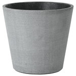 blomus - Coluna Flower Pot, 7"x6" - House your beloved blooms in a cool flower pot doesn't steal all the attention. The Coluna Flower Pot is made of polystone in a gray finish, making it a flower pot that can seamlessly blend into a number of garden styles.