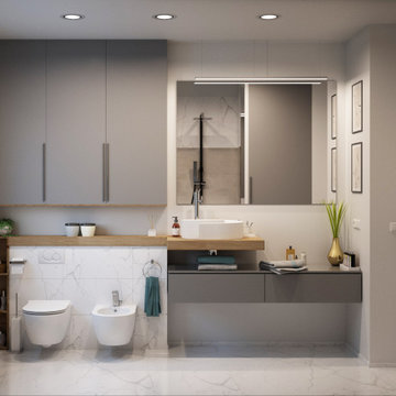 Render per una proposta di ristrutturazione di un bagno