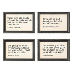 Framed Inspirational Wall Decor, Set of 4 - Products