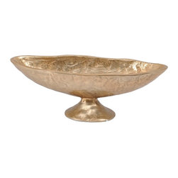Elements Gold Aluminium Footed Bowl - Decorative Bowls