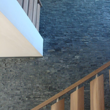 Staircase with Ledgestone natural stone panels