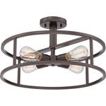 Quoizel - Quoizel New Harbor Four Light Semi-Flush Mount NHR1718WT - Four Light Semi-Flush Mount from New Harbor collection in Western Bronze finish. Number of Bulbs 4. Max Wattage 100.00 . No bulbs included. The New Harbor collection is completely unadorned for an open airy feel. The Western Bronze finish complements many decor styles and the Victorian Edison style bulb adds the perfect vintage touch to this understated collection. No UL Availability at this time.