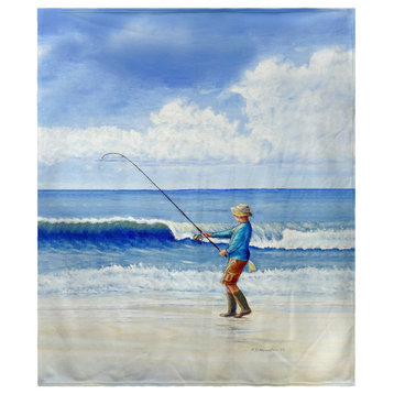Betsy Drake Surf Fishing Fleece Throw