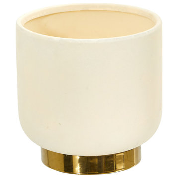 8" Elegance Ceramic Planter With Gold Accents