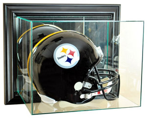 Wall Mounted Football Helmet Display Case, Black