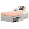 South Shore Reevo Twin Mates Bed 39" With 3-Drawer, Soft Gray