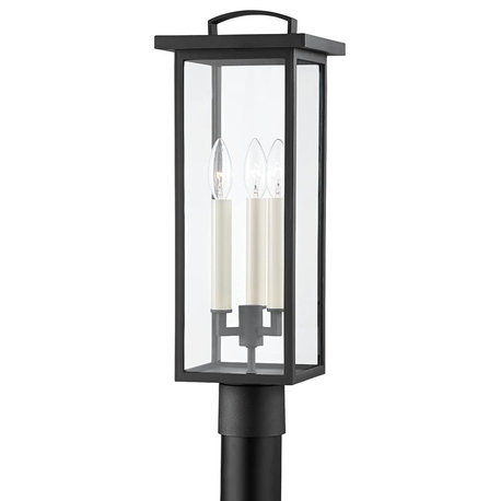 Eden 3 Light Exterior Post, Textured Black