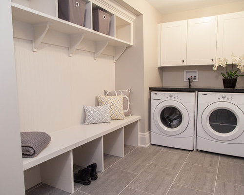Modern L-shaped Laundry Room Design Ideas, Renovations & Photos