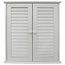 Louvre Double Shutter Door Bathroom Wall Storage Cabinet, White