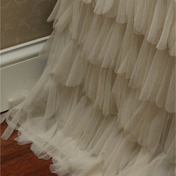 Chichi Luxury Ruffled Bed Skirt in Ivory - Bedskirts