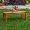 Linon Barlow Solid Teak Outdoor  Coffee Table 48"L x 24"W x 18"H in Natural