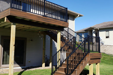 Second Story Deck with Stairs & Metal Railing