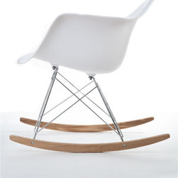 Molded Shell Rocker in White - Rocking Chairs