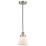 Innovations Lighting - Innovations Lighting 616-1PH-SN-G61 Cone, 1 Light Mini Pendant Industrial St - Innovations Lighting Cone 1 Light 6 inch Matte BlaCone 1 Light Mini Pe Brushed Satin NickelUL: Suitable for damp locations Energy Star Qualified: n/a ADA Certified: n/a  *Number of Lights: 1-*Wattage:100w Incandescent bulb(s) *Bulb Included:No *Bulb Type:Incandescent *Finish Type:Brushed Satin Nickel