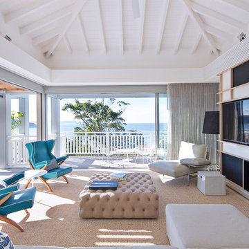 Beach Style Family Room
