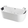59"Center Drain Freestanding Whirlpool Bathtub