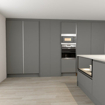 L-shaped Grey Kitchen Units Modern Kitchen Set | Inspired Elements | London