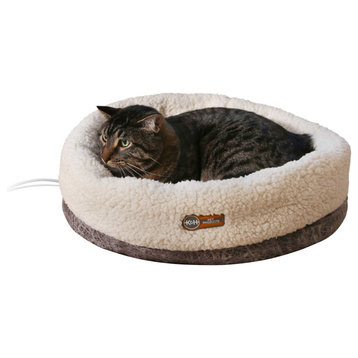 K&H Pet Products Thermo-Snuggle Cup Pet Bed Bomber Gray 14"x18"x7"