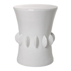 White Jewel Garden Stool - Accent And Garden Stools