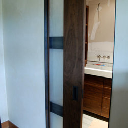 Walnut Glass Pocket Door - Windows And Doors