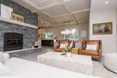 Mountain style living room photo in Vancouver