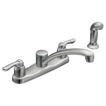 7907 Chateau Double Handle Kitchen Faucet, Metal Lever Handles, Sidespray