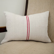 Red Stripe Grain Sack Pillow