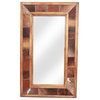 Big Sky Cowhide Rustic Handmade Wood Mirror, 20"x34"