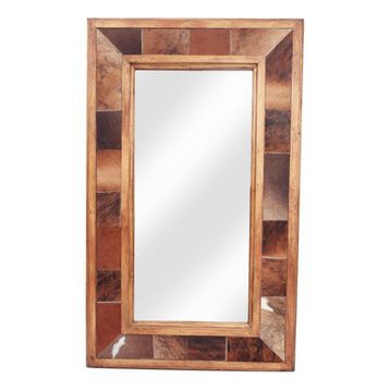 Concho Cross Rustic Mirror-Wood-Handmade-20x30-Rustic-Western-Clavos-Primitive-Bathroom Vanity-Turquoise-Accent Mirror