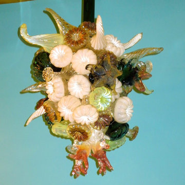 Blown Glass Chandelier - Pendant Chandelier - Coral Reef Light