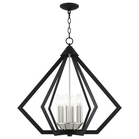 Black With Brushed Nickel Cluster Modern Chandelier