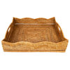 Artifacts Rattan™ Scallop Collection Square Tray With Cutout Handles, Honey Brown, 20"x20"x4.5"
