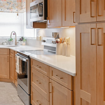 Calacatta Valentin and Waypoint Maple Rye Kitchen Remodel
