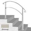 VEVOR Handrails for Outdoor Steps 1 to 3 Steps Stair Railing, White, 4 Ft
